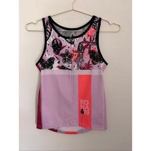 Betty Designs Kona Hawaii Triathlon Tank Top Women Skull Butterfly Tri Size XL